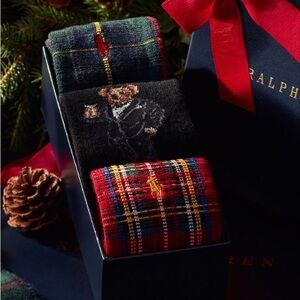 Polo Ralph Lauren Men’s 3-pack Martini Bear Crew Socks Giftbox Set NWT